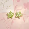 Verano Dopamina Pintado a Mano Puntos de Polka Estrella de Mar Océano Cuentas de Vidrio DIY Collar Pulsera Colgante Accesorios de Joyería