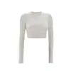 Ropa de Yoga Top para Mujer Secado Rápido Running Corto Expuesto del Ombligo Elástico Ajustado Fitness Camiseta de Manga Larga Ropa de Entrenamiento Otoño