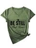 Fique Quieto e Saiba Simples e Versátil Desejo Estação Independente Amazon Camiseta Feminina Decote V Manga Curta Exportação
