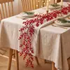 Guirnalda de Bayas Rojas Artificiales Navideñas Transfronteriza 1m Decoraciones Colgantes de Bayas de Año Nuevo Atmósfera de Escena Doméstica Adornos Decorativos Retorcidos