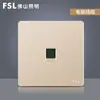 Foshan Interruptor Enchufe Tipo 86 Marco Dorado Panel Grande Pared Cinco Agujeros Enchufe Múltiple Set de Dos/Tres Clavijas