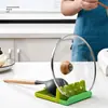 Estante para Cucharas de Olla de Cocina Estante de Almacenamiento para Encimera del Hogar Almohadilla Multifuncional para Almacenamiento de Cucharas de Sopa Soporte para Palillos Estante de Almacenamiento para Tapas de Ollas de Plástico