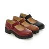 Zapatos nuevos de primavera y otoño de una sola capa Zapatos de cuero de tacón bajo Lolita japonesa estudiante chica británico JK retro zapatos de una sola capa zapatos de mujer Mori