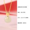 S925 prata esterlina pequeno Fu gato colar moda feminina leve luxo fu personagem Hetian jade pingente all-match nicho clavícula cadeia atacado