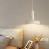 Lámpara Colgante Pequeña de Mesita de Noche Personalidad Creativa Arte Minimalista Moderno Estilo Crema Dormitorio Hongo Nórdico Habitación de Hotel Barra de Bar