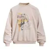 Sudadera con capucha Tie-Dye Desgastada con Estampado de Fragmentos para Hombre Estilo Primavera/Otoño Marca Americana de Moda Sudadera Holgada con Cuello Redondo