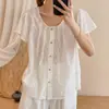 2026 Verano Nuevo Cardigan Camisa para Mujer Ganchillo Calado Floral Top Artístico Fresco Manga Corta Casual Transfronterizo