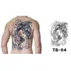 Tatuaje Temporal de Hierbas para Mitad de Espalda Pegatina Dragón Geisha Chhao Yun Pegatina de Tatuaje para Espalda Pegatina de Tatuaje Semi-Permanente de Jugo para Espalda