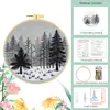 Kit de Materiais para Bordado de Paisagem Florestal, Estilo Nórdico, Decoração para Sala de Estar Ins, Arte de Parede DIY Feita à Mão, Venda por Atacado do Fabricante