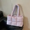 Bolsa acolchoada xadrez grande transfronteiriça para mulheres, nova bolsa acolchoada de algodão 2026, grande capacidade, bolsa de ombro leve, bolsa de axila