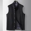 Colete Casual Masculino 2026 Primavera/Verão Luxo Leve Estilo Old Money Gola Alta Malha de Lã Sem Mangas Jaqueta de Alta Qualidade para Jovens