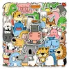 50 adesivos originais de zoológico, desenhados à mão, não violam direitos autorais, fofos em desenho animado, à prova d'água, decorativos, adequados para cadernos e copos de chá com leite