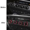 Adecuado para Takuma Tacoma perilla de control central juego de 4 piezas rojo C interruptor cubierta de perilla de botón de audio decoración