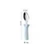 Colher de silicone com cabo para crianças, conjunto criativo e fofo de colher e garfo para crianças, talheres de silicone para bebês e colher para suplemento alimentar