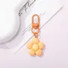 Chaveiro de Resina de Girassol Colorido Pingente de Flor Fofa para Mochila Decoração de Bolsa Coração de Menina Pequeno Presente