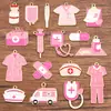 Varios accesorios de joyería de aleación DIY, colgantes de esmalte de la serie médica, ambulancia, caja de medicinas, colgantes de estetoscopio