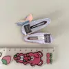 Par de Prendedores de Cabelo Infantis Cereja com Lantejoulas e Gotas d'Água Clip BB Pinça Lateral Pinça para Franja
