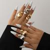 Anillo Abierto Plisado de Metal Líquido Estilo Ins Transfronterizo Europeo y Americano para Mujer, Personalizado, Brillante, Gotas de Agua, Anillo para el Dedo, Soporte