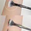 Pincel de Cílios Angulado com Ponta Muito Fina, Pente Pequeno, Pincel de Maquiagem Plano em Leque para Sobrancelhas e Cílios, Pincel de Cílios Girassol