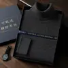 Suéter de Cachemir 100% Puro, Hilo Fino, Lavable a Máquina, Cuello Alto, Calibre 18, Conteo 68, Corte Holgado, Estilo de Negocios Ligero, Suéter Interior para Hombre