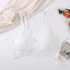 Atacado de Lingerie Feminina Cruzada Renda Francesa Borda Puro Prazer Sutiã Sem Aro Push-Up Respirável Seios Pequenos Mostrando Seios Grandes