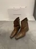 Hebilla de Cinturón Retro Botas Martin para Mujer, Nuevo Estilo Británico Otoño e Invierno, Tacón Grueso, Botines Cuadrados Adelgazantes