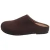 Novos sapatos femininos casuais de couro macio genuíno, com bico dividido e fechados, estilo slip-on, com sola grossa para aumentar a altura, versáteis, para uso ao ar livre, sandálias estilo Birkenstock