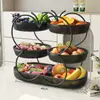 Estante de Bocadillos de Escritorio Bandeja de Frutas para Uso en el Hogar en la Sala de Estar Mesa de Café, Canasta de Frutas de Lujo de Múltiples Capas de Gama Alta, Estante de Almacenamiento de Bocadillos y Frutas Secas