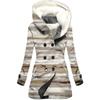 Venta caliente transfronteriza 2023 nuevo abrigo de trench para mujer invierno engrosado estilo europeo y americano con capucha estampada de rombos 3D abrigo al por mayor