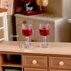 Casa de Muñecas Casa de Muñecas Comida en Miniatura Juguete Copa de Vino Tinto Accesorios de Escena Estilo a Juego Mesa DIY Accesorios