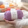 Hecho a mano No. 2 Hilos de Algodón Leche de Seis Hebras para Tejer Manualidades para Bufandas, Bolsas, Suéteres y Mantas