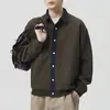 Outono de 2026 Novo Estilo Japonês Masculino Manga Longa Casual Caimento Solto Versátil Peça Externa com Design Falso de Duas Peças e Lapela Patchwork