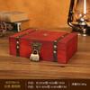 Caja de Almacenamiento de Joyería Retro Roja Caja de Almacenamiento Festiva para Joyería de Boda Tocador Adornos Caja de Almacenamiento Accesorios para Fotografía Caja Decorativa