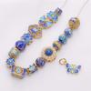 Cobre oro 18K cloisonné cuentas de joyería hechas a mano diy flores mariposa cuentas conservadoras del color pulsera material para abalorios