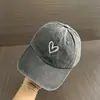 Boné de Baseball Vintage Lavado Versátil com Bordado de Coração Primavera e Verão Versão Coreana Fino Casal Top Macio Boné Bico de Pato para Homens Tendência