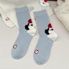 Meias Dongdaemun para Mulheres, Meias de Cano Médio com Desenhos de Animais para Outono e Inverno, Meias Longas Absorventes de Suor, Meias Fofas Japonesas de Urso
