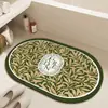 Tapete de Chão de Terra de Diatomáceas Estilo Americano Floral para Banheiro, Entrada de Vaso Sanitário, Tapete Antiderrapante, Tapete Absorvente de Secagem Rápida para Banheiro