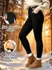 Leggings de felpa de cintura alta para otoño e invierno, elásticos, para fitness, casuales, gruesos y cálidos, disponibles en stock en Amazon transfronterizo