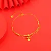 Novo tornozeleira de ouro do Vietnã feminina temperamento fashion banhada a ouro contas de transferência Sino formato de coração tornozeleira dupla camada duradoura não desbota