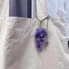 Verano Infinito Romance Morado ~ Estilo Bosque Uva Fresca Colgante Tejido Llavero de Coche Encanto para Bolsa de Teléfono para Mujeres