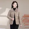 Jaqueta Acolchoada de Algodão Estilo Inverno da Mamãe Super Bonita Casaco Leve de Algodão para Mulheres de Meia-Idade Inverno