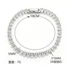 Pulseira de Tênis Unissex em Aço Titânio com Zircônia Sintética, Estilo Europeu e Americano Transfronteiriço, Ultra Brilhante, Cravejada com Diamantes de Zircônia, Moda de Luxo Leve