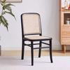 Silla Nórdica de Lujo de Entrada de Madera Maciza y Ratán, Silla de Restaurante Cafetería para el Hogar con Respaldo, Silla de Comedor de Ratán Moderna Simple de Estilo Japonés