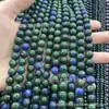 Serie Azul Piedra Natural Cuentas Redondas, Cuentas Sueltas de Aguamarina, Ágata Azul con Patrones, Cristal Azul Vidrio Accesorios para Joyería DIY