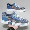 Zapatos de Lona para Hombre Estilo Nuevo Transpirables Ligeros Cómodos Tenis Casuales para Hombre Cómodos Versátiles Suela Suave Deportivos con Estampado