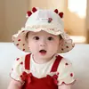 Sombrero de Bebé Verano Estilo Delgado Princesa Transpirable Malla Sombrero de Pescador para Bebés Niñas Edad Pequeña Protección Solar Sombrero de Cubo Primavera