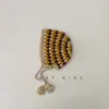 Touca de Tricô Infantil Outono e Inverno Estilo Fino Estilo Estrangeiro Combinação de Cores Touca com Cadarço na Ponta Touca de Lã de Outono para Bebê