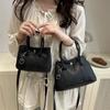 2025 Versión Coreana Nuevo Bolso de Cubo de Mano Casual Simple para Viajar Textura Color Sólido Bolso de Mano de Axila Bolso Cruzado para Mujeres