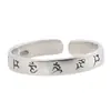 Anillo abierto de nicho ligero de lujo con diseño retro de moda en plata S925 de Golden Deer King, venta al por mayor, anillo de plata simple artístico para mujer
