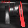 Cinturón Rojo de Cuero Genuino de 3.5 mm sin Hebilla para Hombre, Piel de Vaca de Capa Superior con Borde Aceitado, Cinturón de Hebilla Automática de Doble Línea